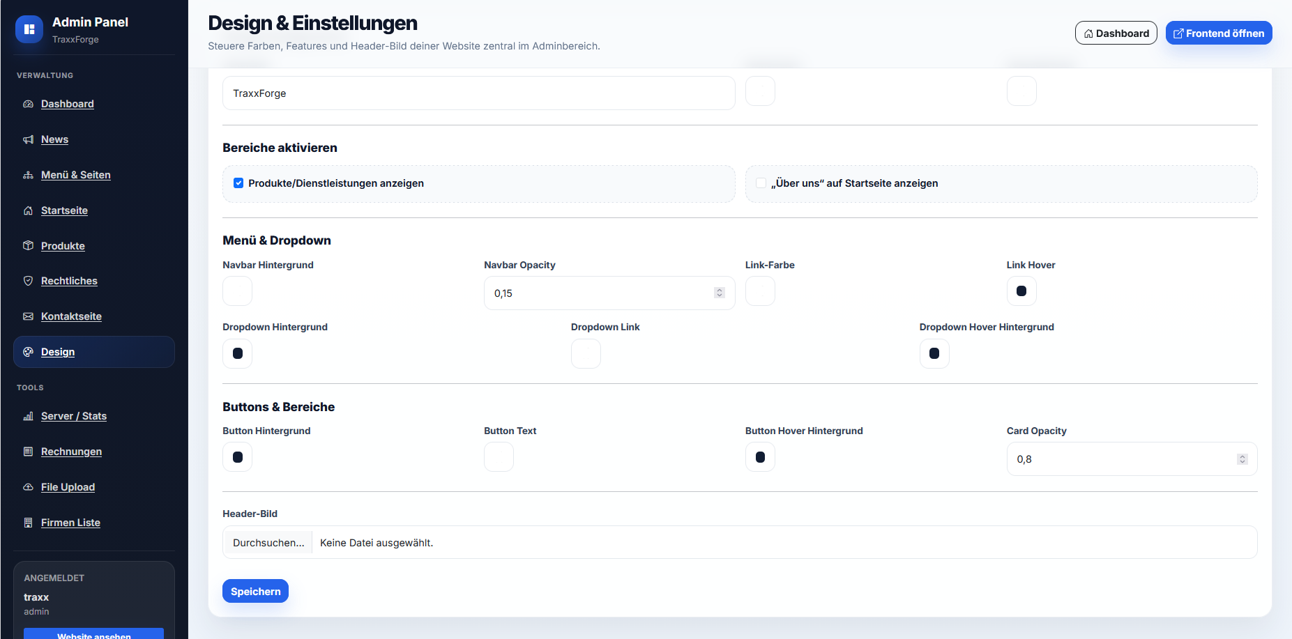 Eigenes Admin- & CMS-System
