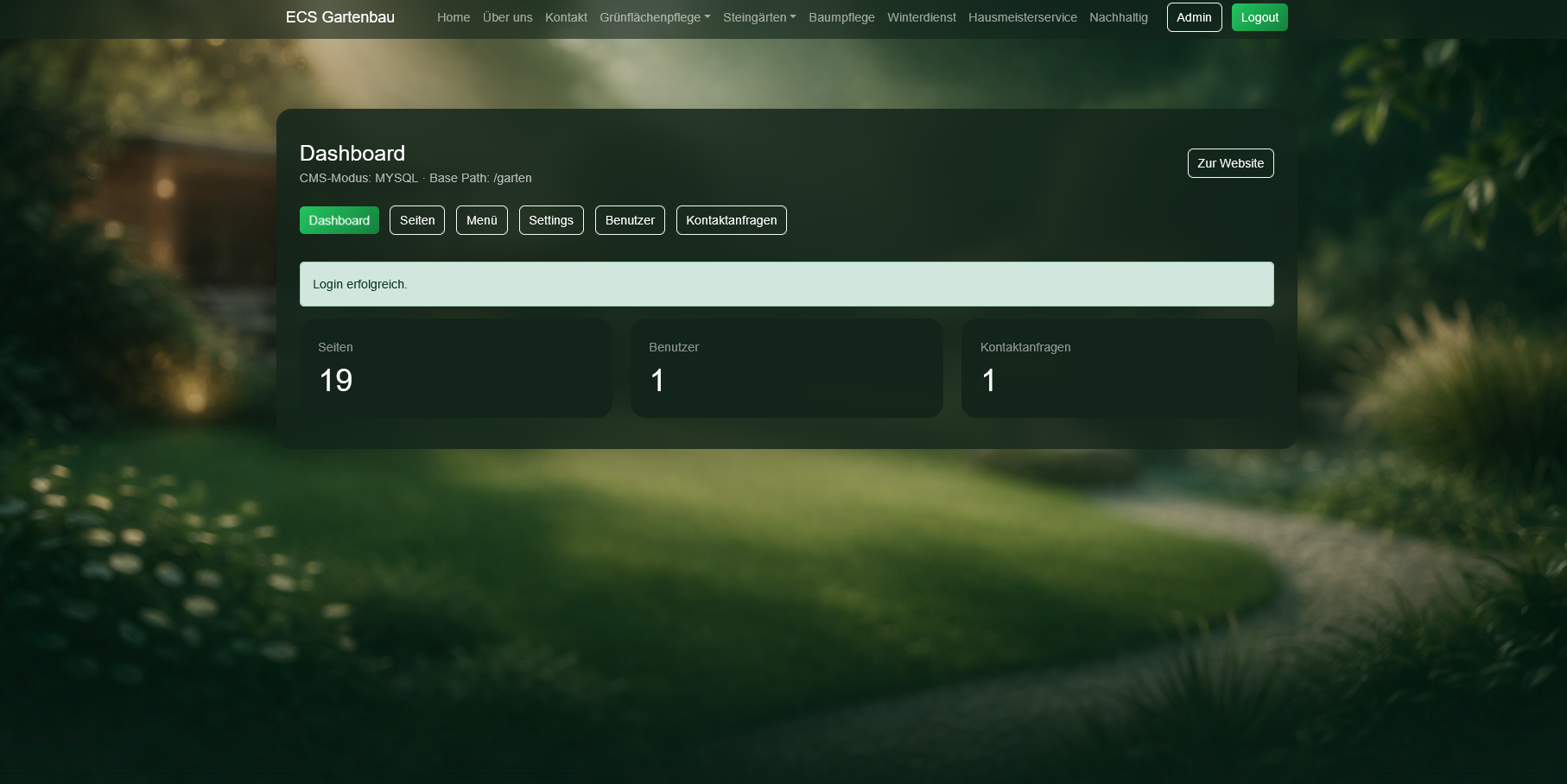 Website & CMS-System für ECS Gartenbau Bild 3