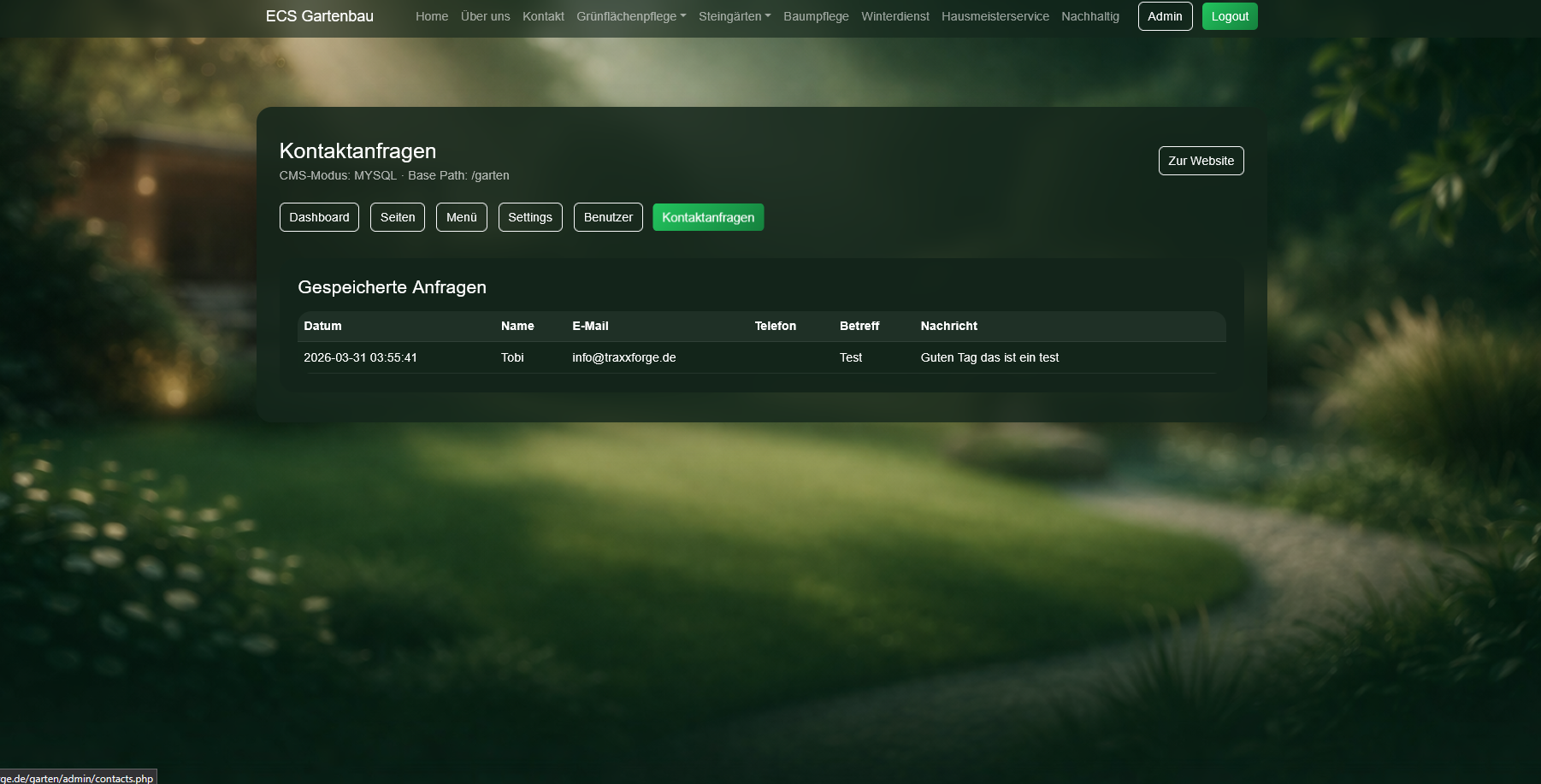 Website & CMS-System für ECS Gartenbau Bild 7
