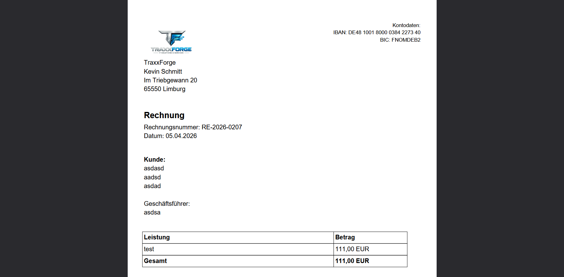 Modernes Rechnungssystem Bild 4